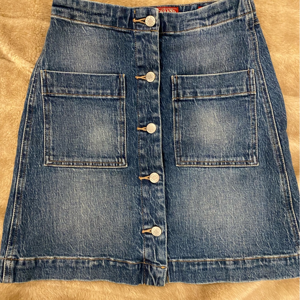 Lucky Brand Denim Jean Skirt Button Down Size 0/25